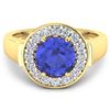 Image 3 : Natural 2.58 CTW Tanzanite & Diamond Ring 14K Yellow Gold - REF-100X8K