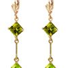 Image 1 : Genuine 3.75 ctw Peridot Earrings 14KT Yellow Gold - REF-30R6P