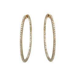 Natural 6.12 CTW Diamond Earrings 14K Yellow Gold - REF-576K9R
