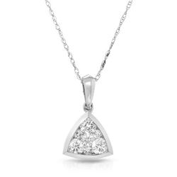 Natural 0.75 CTW Diamond Necklace 14K White Gold - REF-112K5R