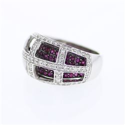 Natural 2.22 CTW Ruby & Diamond Ring 14K White Gold - REF-135N2Y