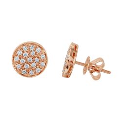 Natural 0.51 CTW Diamond Earrings 14K Rose Gold - REF-63F2M