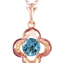 Genuine 0.55 ctw Blue Topaz Necklace 14KT Rose Gold - REF-23F6Z