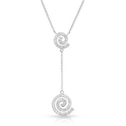 Natural 0.53 CTW Diamond Necklace 14K White Gold - REF-48F6M