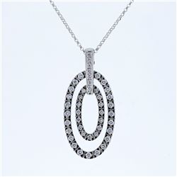 Natural 0.99 CTW Diamond Pendant 18K White Gold - REF-162F9M