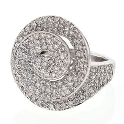 Natural 2.36 CTW Diamond Ring 18K White Gold - REF-304F2M