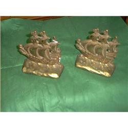 Bronze Ship Bookends  #1278107