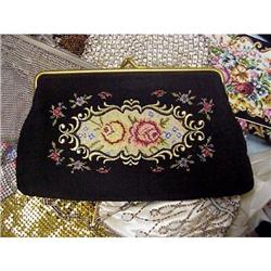 Black Silk Fine Needlework PURSE #1278152