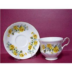 Cup & Saucer YELLOW Flowers #1278224