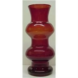 RUBY GLASS ART DECO STYLE VASE #1278288