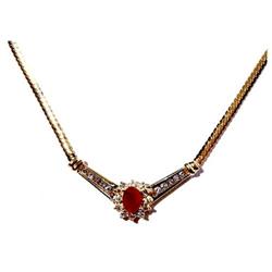 .99ctw. Ruby and Diamond Necklace #1278642