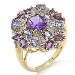 Amethyst, Tanzanite and Diamond Ring #1278656