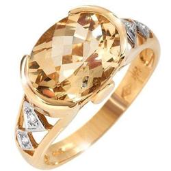 4.05ctw. Yellow Beryl and Diamond Ring #1278660