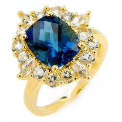 4.0ctw. London Blue and White Topaz Ring #1278661