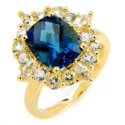 4.0ctw. London Blue and White Topaz Ring #1278661