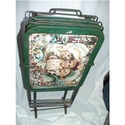 Antique Trays And Stand  Winter Theme #1285164