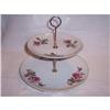 Image 1 : Moss Rose 2 Tier Tidbit Tray by Enesco Japan #1285184