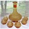 Image 1 : Amber Decanter With  6 Matching Cups #1285196