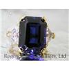 Image 1 : RHJ Deep Blue Synthetic Sapphire Ring w/ CZs #1285353