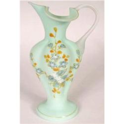 Bristol Satin Glass Enameled Neo-Classical Ewer#1286007