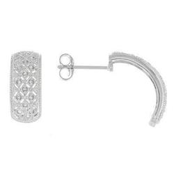 Sterling Silver & Diamond Earrings #1286027