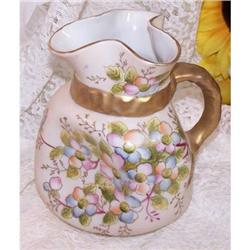 Floral Pitcher Heavy Gold Gild Worcester Style #1286041