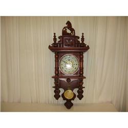 VERY NICE PENDULUM CLOCK W/KEY, ORNATE, GREAT #1286051