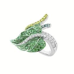 1.23 CT MULTI COLOR DIAMOND DESIGNER LEAF RING #1286063