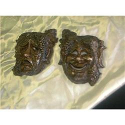 Pair Wall Porcelain/Clay Faces.  #1304996