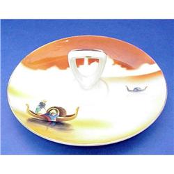 Hand Pntd Noritake Dish - Post Handle #1305041