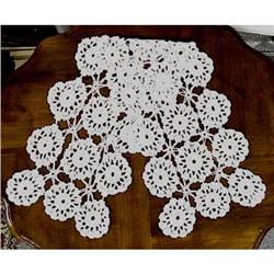 Crocheted White LACE RUNNER #1305074