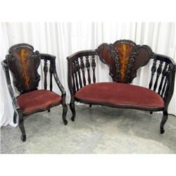 Beautiful 1850's Laminated Rosewood Parlor Set #1305387