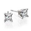 Image 1 : 1.43 CT PRINCESS CUT DIAMOND STUD EARRINGS 14K #1305417