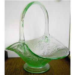 Tiara Sandwich Glass Basket-Light Green #1305421