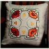 Image 1 : ARTS & CRAFTS MISSION EMBROIDERED POPPY PILLOW #1305500