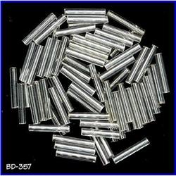 3000 VINT SILVER LINED GLASS TUBE BEADS 15mm #1305539
