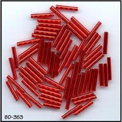 2000 VINT SILVER LINED RED TUBE GLASS BEADS #1305542