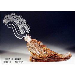PERFUME BOTTLE PINK GLASS HORN OF PLENTY #1305606