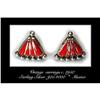 Image 1 : VINTAGE MEXICAN SILVER EARRINGS RED STONES #95 #1305632