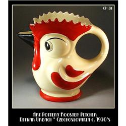 CZECH ART POTTERY "ROOSTER" PITCHER / CP003A #1305680