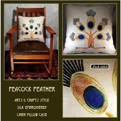 ARTS & CRAFTS MISSION EMBROIDERED PEACOCK #1305693