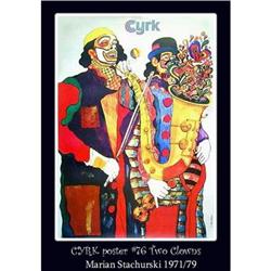 1975 POLISH CYRK "TWO CLOWNS" POSTER #1305695