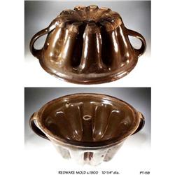 BEAUTIFUL ANTIQUE REDWARE MOLD PT59 #1305703