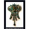Image 1 : LARGE VINTAGE GREEN RHINESTONE BROOCH CJ-12 #1305713
