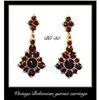 Image 1 : VINTAGE BOHEMIAN GARNET EARRINGS BG-030 #1305736