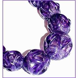 47 VINTAGE HOLLOW LAMPWORK PURPLE GLASS BEADS #1305778