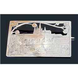 CZECH ART DECO PRAGUE SILVER BROOCH SL011 #1305791