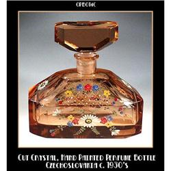 CZECH ENAMELED PERFUME BOTTLE 1920'S #1305811