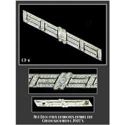 GLITTERING ART DECO RHINESTONE PIN CJ-4 #1305855