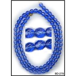 365 CZECH VINTAGE BLUE FACETED BEADS 8mm  #279 #1305860